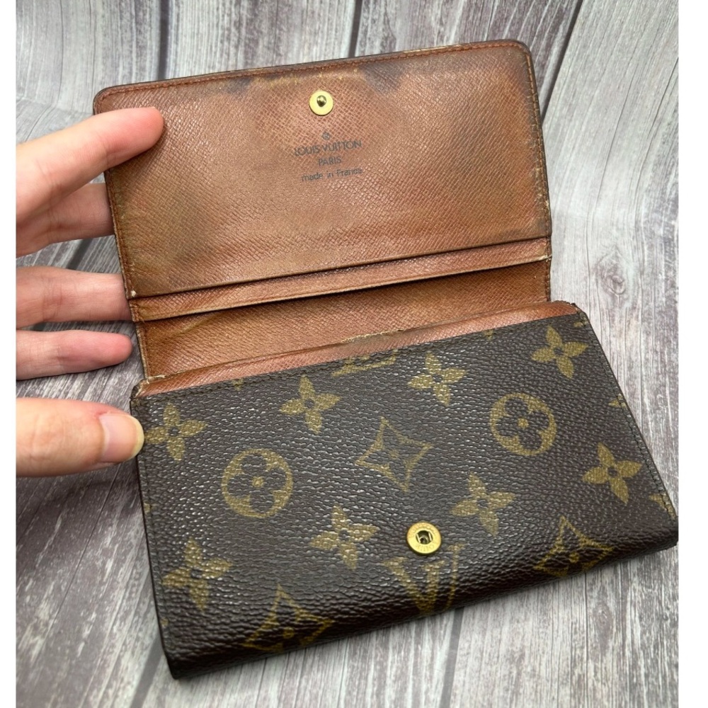 LOUIS VUITTON Vintage Porte-Monnaie Tresor Wallet Monogram VTG - Picture 4 of 14